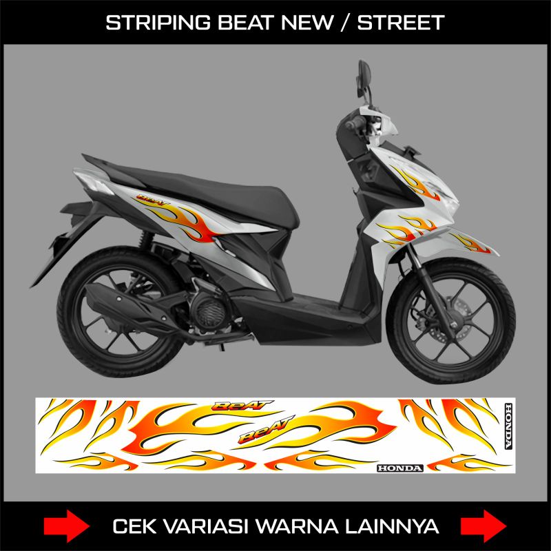Sticker Api Honda Beat Deluxe 2020 2021 2022 2023 / Striping Motor Beat 110 Fi New / Decal Stiker Be