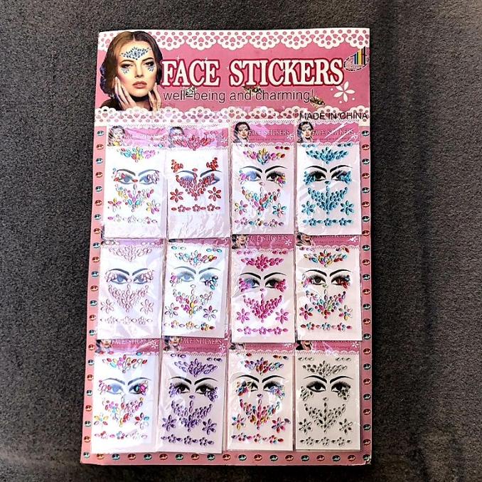 

New Diamond Face Sticker Tempelan Muka Stiker Mote Kostum Party Halloween Original