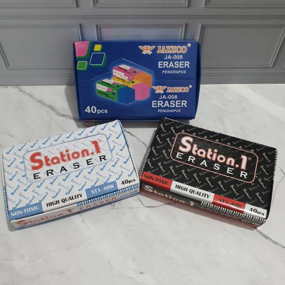 

DSPB5622 ORIGINAL% Penghapus murah (1pak=40pc) ukuran kecil/stip murah/hapusan kecil/penghapus putih/hitam/warna