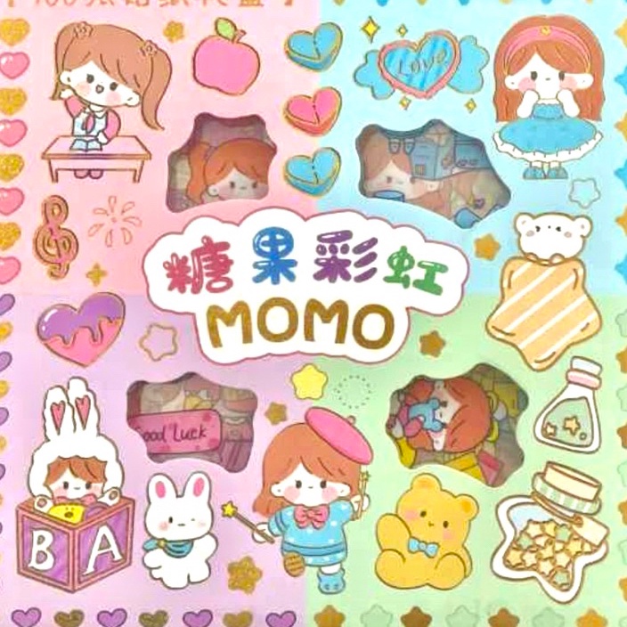 

FLPJ2582 Free Ongkir STICKER MOMO RAINBOW ISI 100pc READY STCOK