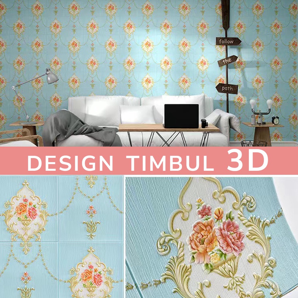 Diskon Wallpaper Dinding Motif Kontemporer Wallpaper Klasik Stiker Dinding Relief 3 Dimensi 3D / Wal