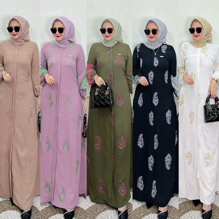 laris manis.. GAMIS DRESS AIRFLOW EMBROIDERY IRENA FASHION ORIGINAL