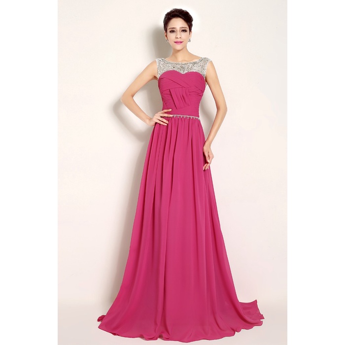 Long Dress Pink & Orange Gaun Malam Baju Pesta Prewedding Usher