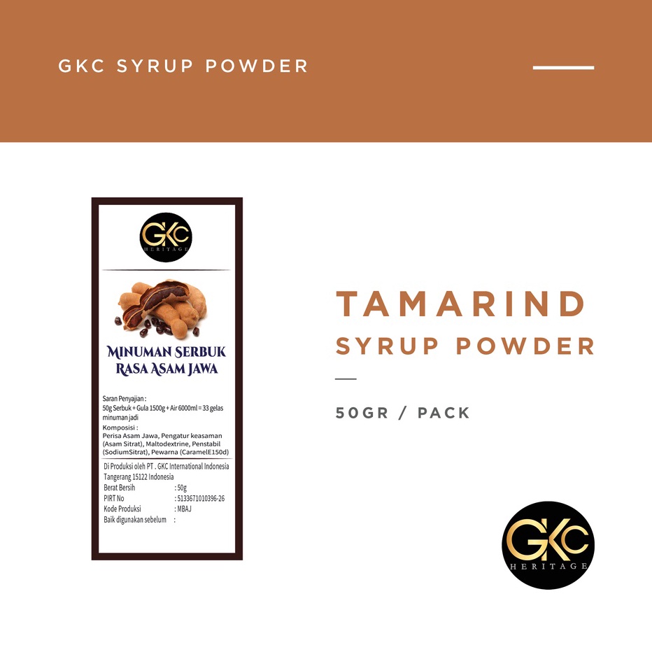 

Ready Stock Bubuk Sirup Asam Jawa / Tamarind Powder Syrup Serbuk Minuman Powder Drink GKC Heritage 50 gr Grosir