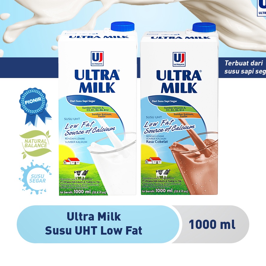 

PYDH6942 Terlaris Ultra Milk Susu UHT Low Fat 1L - Plain / Cokelat