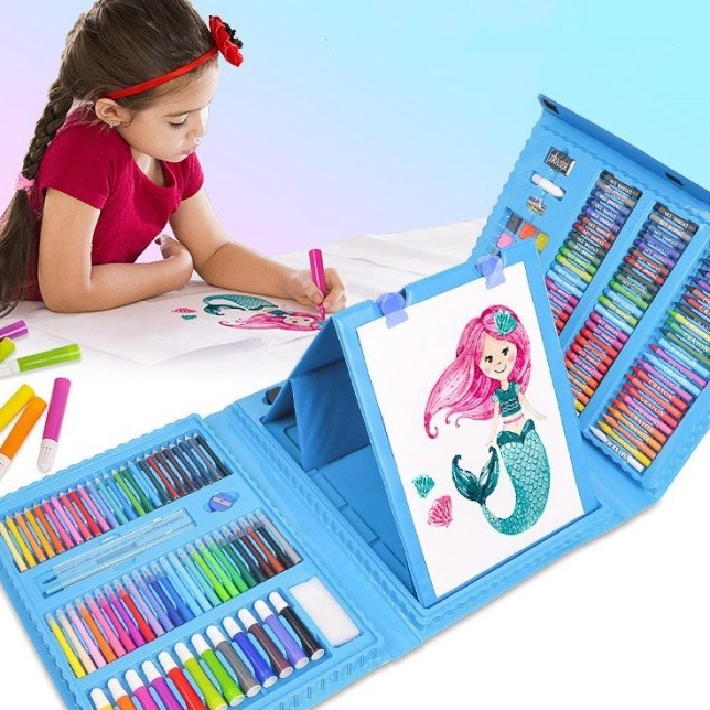 

Baru Super Mega Art Set Alat Gambar Tulis Anak Crayon Pensil Warna 208 Pcs