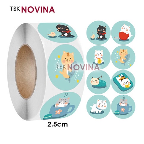 

[KODE 132] Stiker CAT BLUE / Label segel Terima kasih 2.5cm (10pcs)