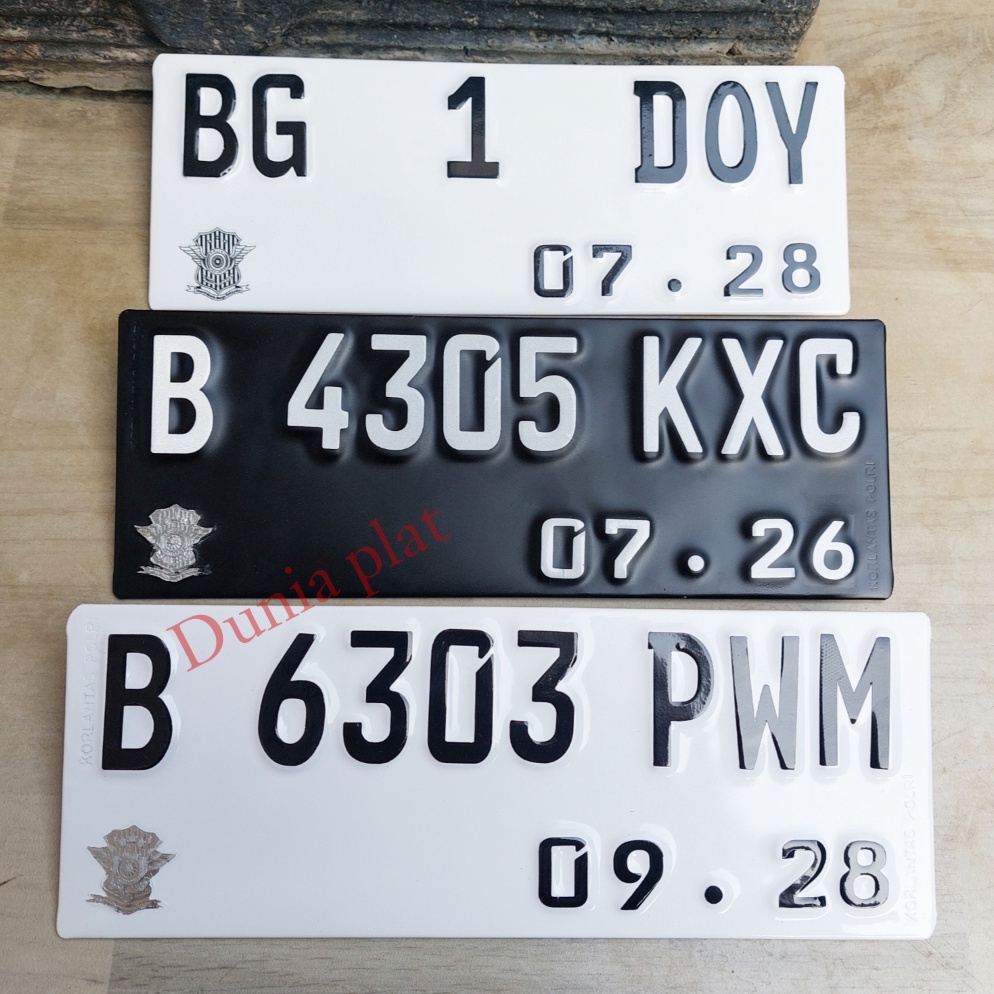 Promo 6.6 Plat Nomor Motor Lipat Baut tanam Model Tebal Warna Putih logo polantas ori