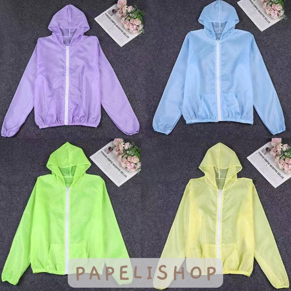 Jaket Wanita Anti Uv Tipis Jaket Parasut Jogging Sepeda Unisex Grosir