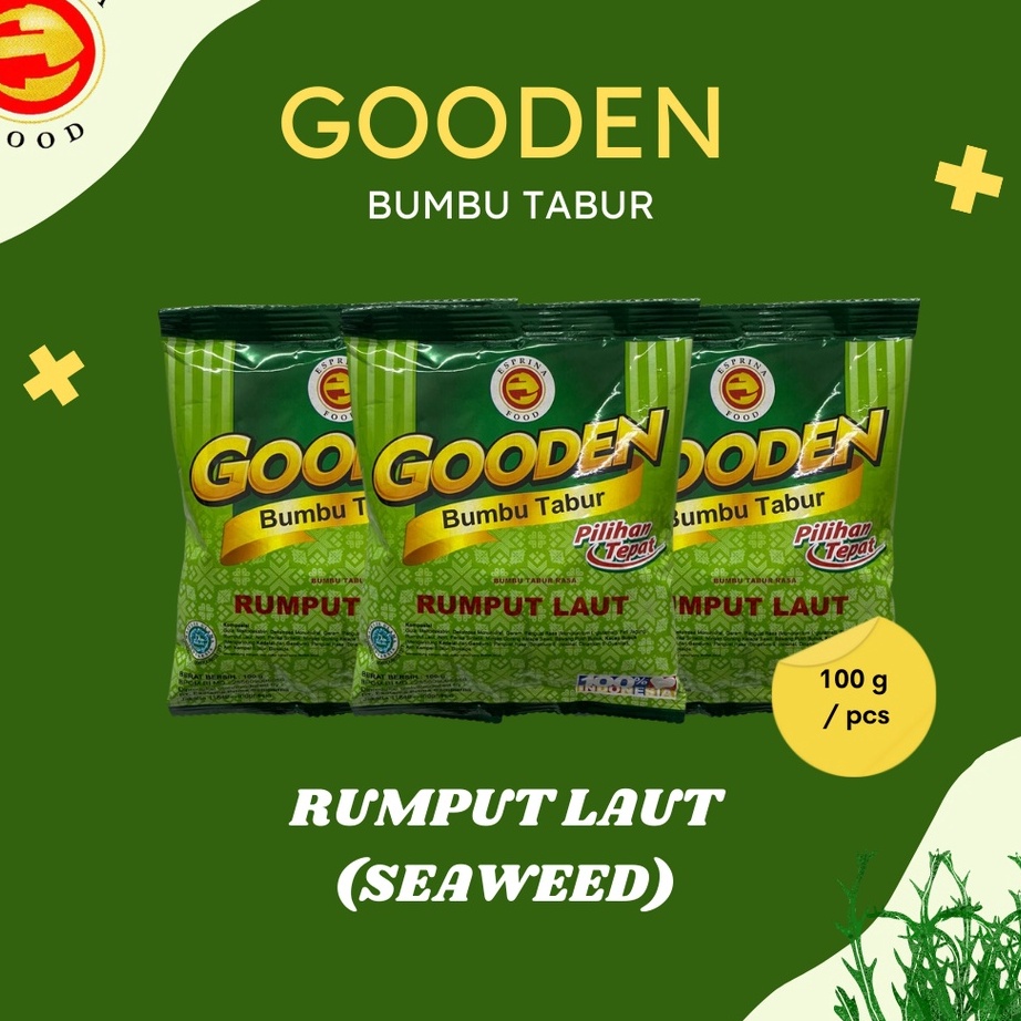 

Ready Bumbu Tabur - GOODEN - Rasa Rumput Laut - SEAWEED - Rumput Laut - kemasan 100 gram Big Sale