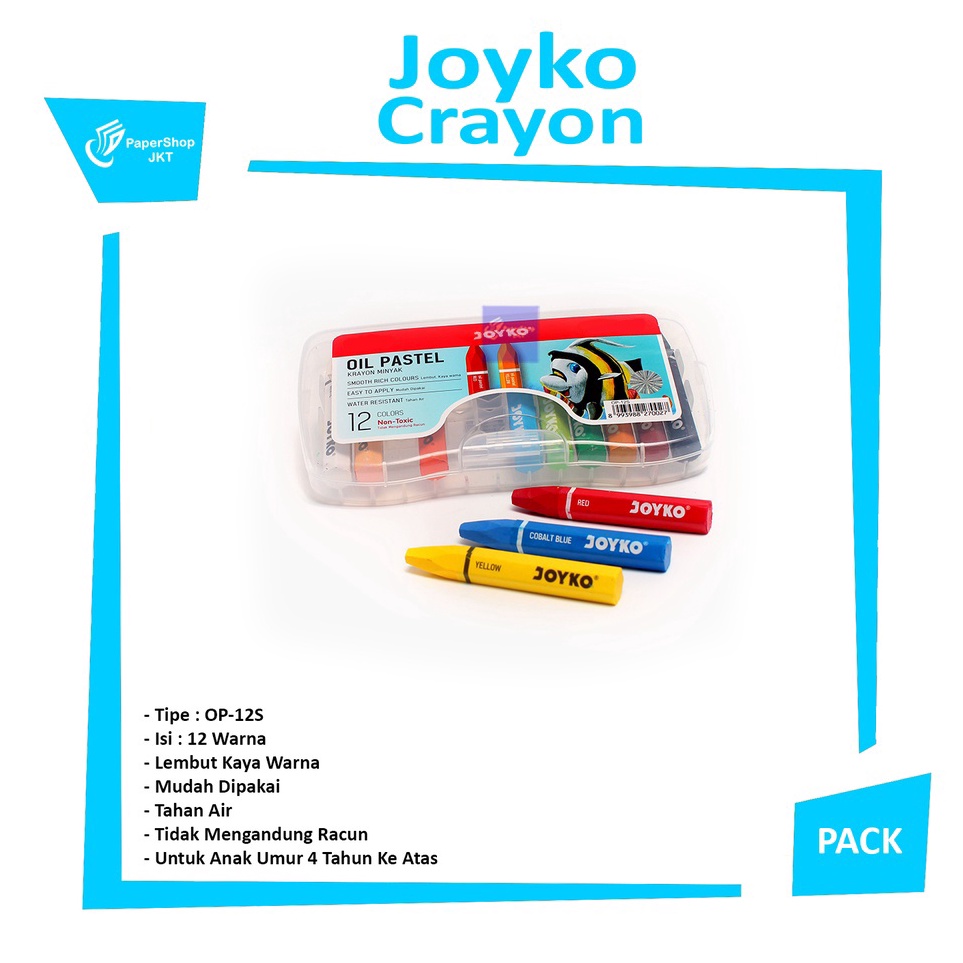 

Murah Banget JOYKO - Krayon Minyak 12 Warna - Crayon Colors Oil Pastels -Set Paling Popular