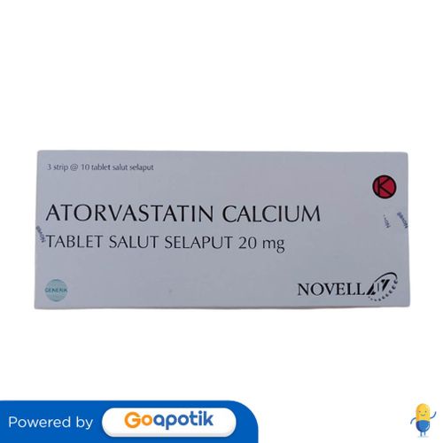 ATORVASTATIN CALCIUM NOVELL 20 MG BOX 30 TABLET