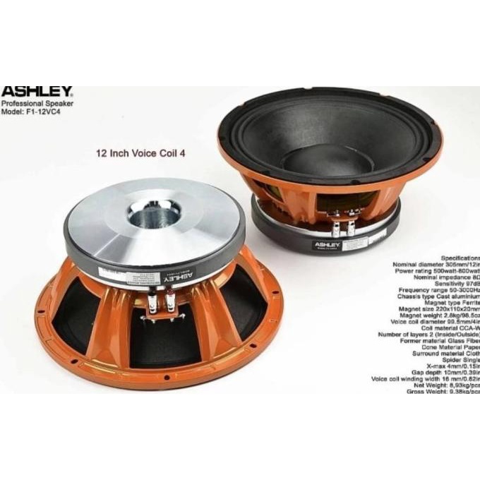 Speaker 12 inch ashley F1 12 VC4 / F112VC4