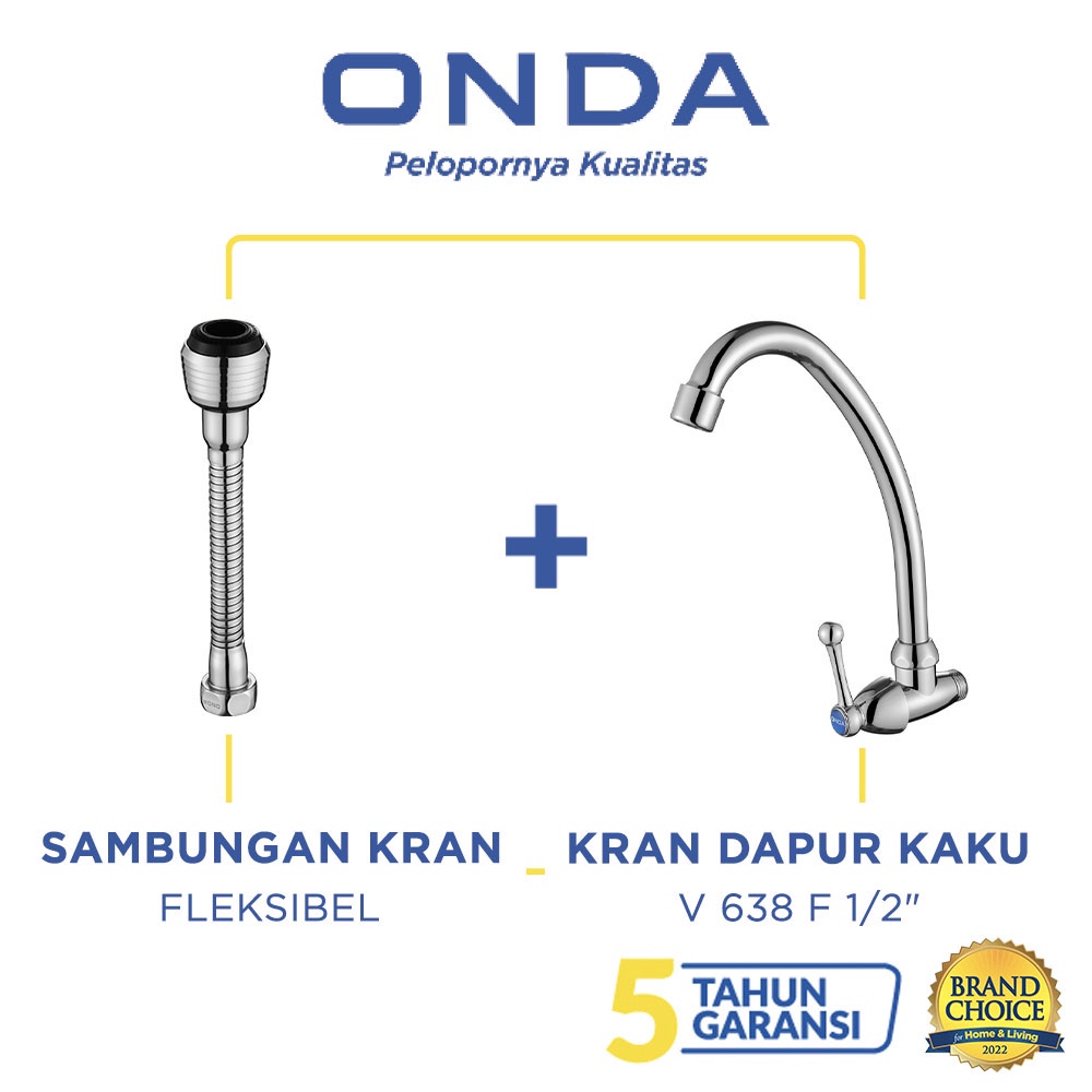 ONDA Kran Dapur Kaku V 638 F 1/2" +  Sambungan Kran Fleksibel