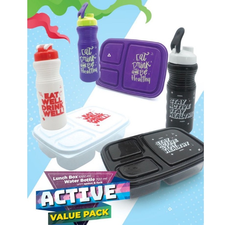 Set Tempat Makan + Botol Minum / Set Tempat Makan Viral / Tempat Makan Dan Botol Bygy