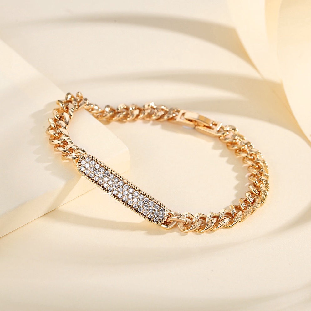 Hot Sale.. Y553【COD】Gelang Berlian Imitasi Persegi Sederhana Fashion Gelang Berlian Imitasi Mewah