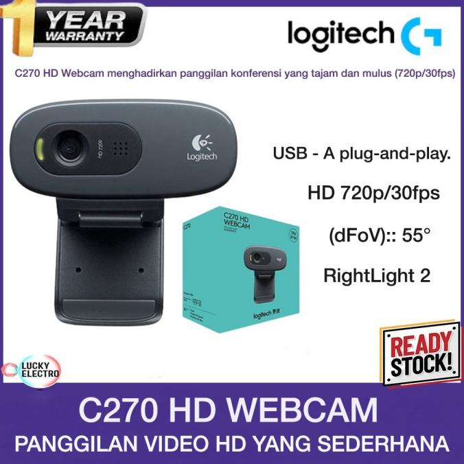 Logitech C270 Webcam Hd 720P Webcam Logitech C270 Webcam Logitech Ori