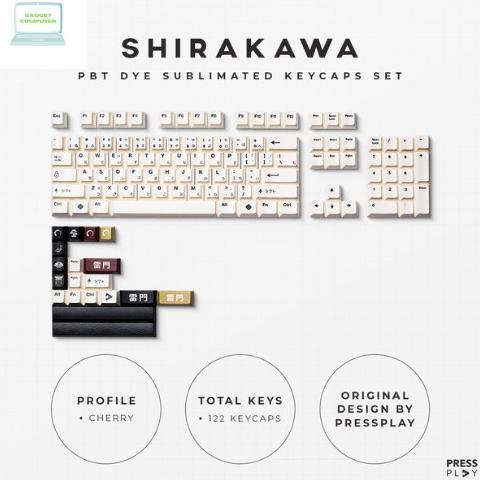 Press Play Shirakawa Pbt Dye Sub Keycaps Set 122 Keys Japanese Root