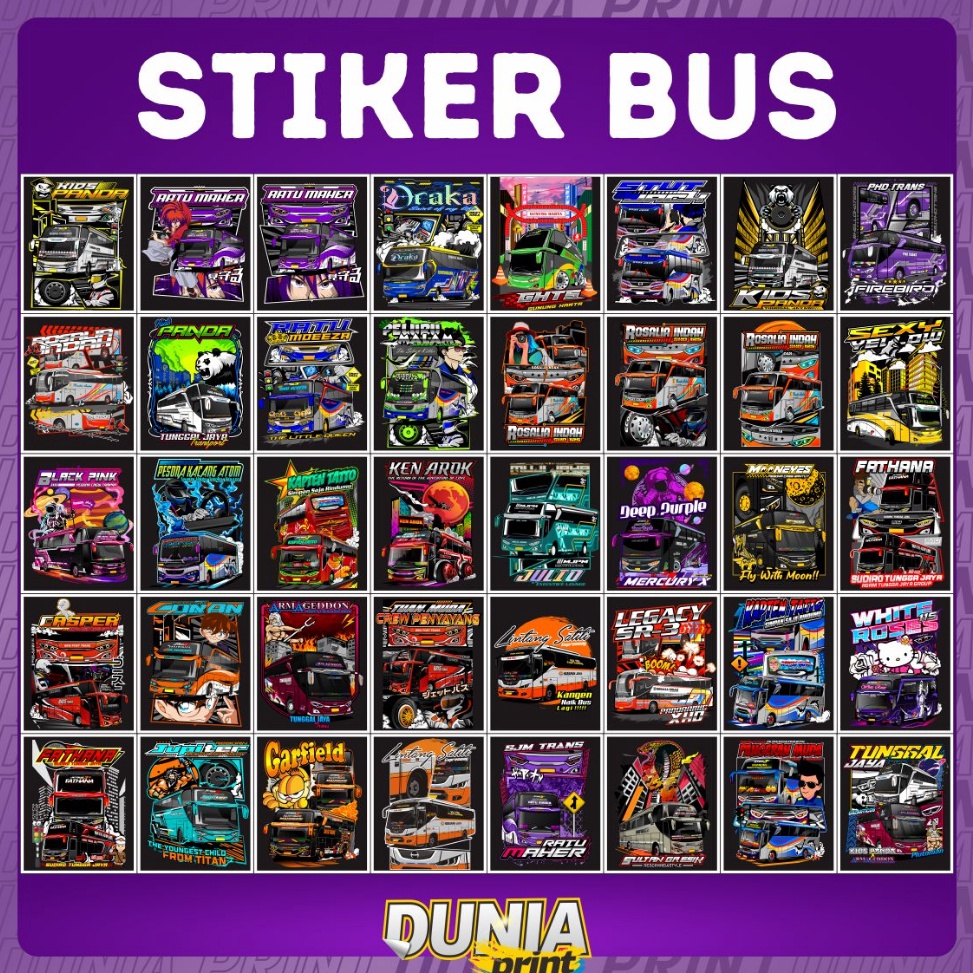 

12.12 sale CETAK PAKET 20 STICKER BUS MANIA ( FREE STICKER )