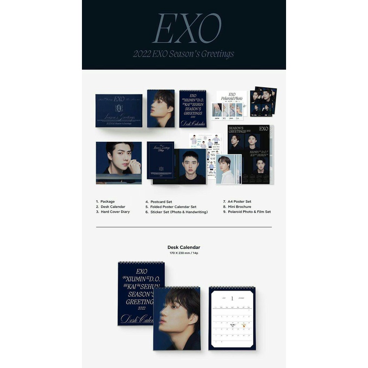 Season Greeting EXO 2022 - Unsealed Fullset with Benefit Ktwon