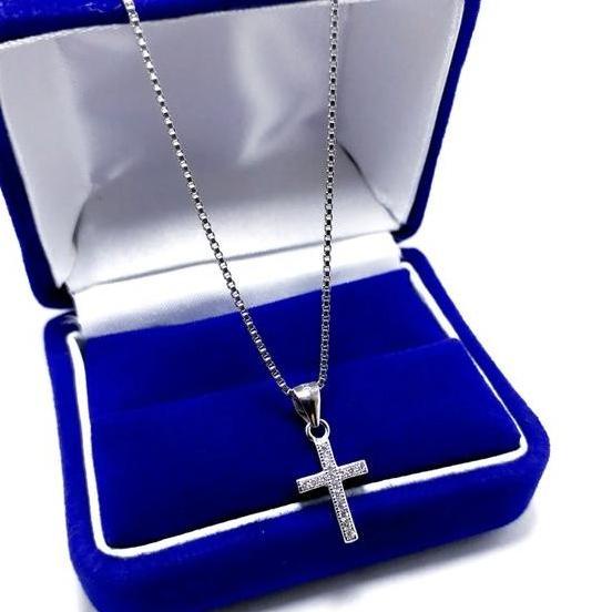 Kalung Salib Mini Perak 925. Fashion Kalung Liontin Salib Perak Silver
