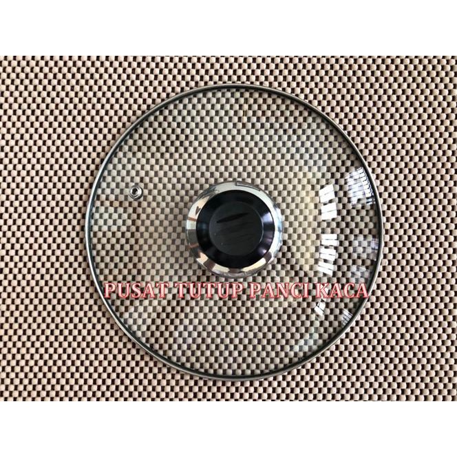 ] TUTUP PANCI KACA BIASA/TANPA KAKI,DIA TUTUP +/- 25.2CM+KNOP BULT GARIS