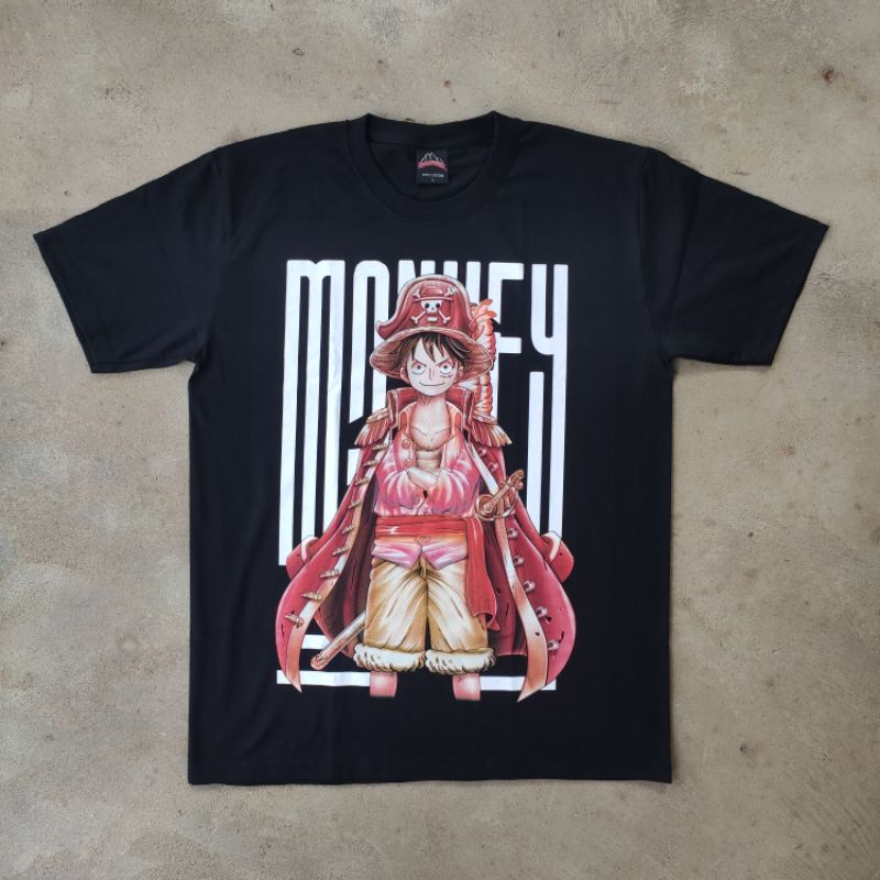 kaos print bootleg monkey luffy one piece