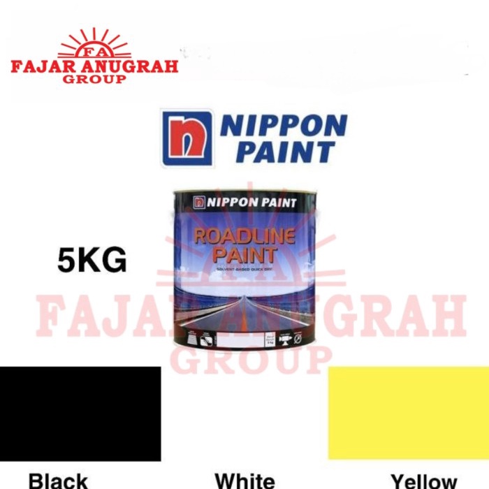 Cat marka jalan nippon paint roadline GALON (5kg) KUNING PUTIH HITAM