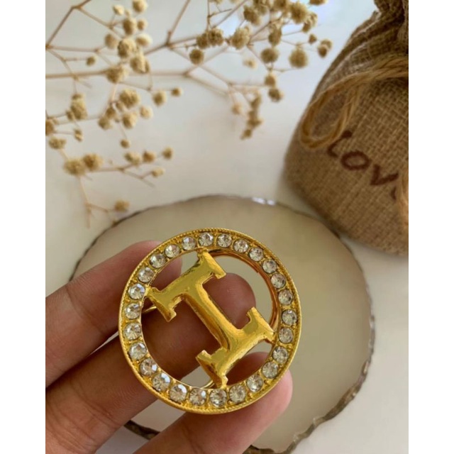 Ring Hijab Branded/Ring Hijab Mewah Logo Brand/Aksesoris Fasion Hijab