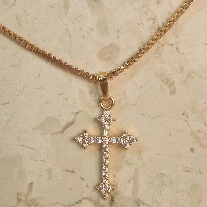 kalung emas salib ( ukuran besar & ukuran kecil)