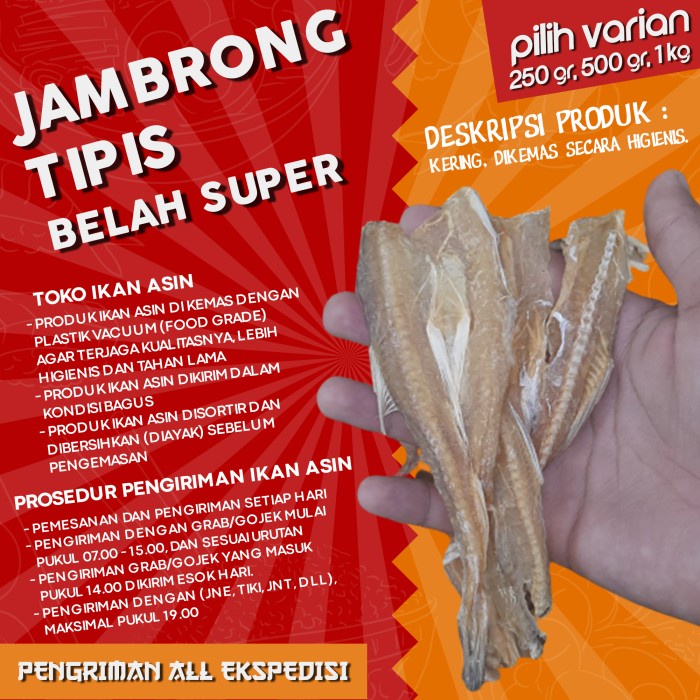 

Ikan Asin Jambrong Tipis Belah super - 250 gram