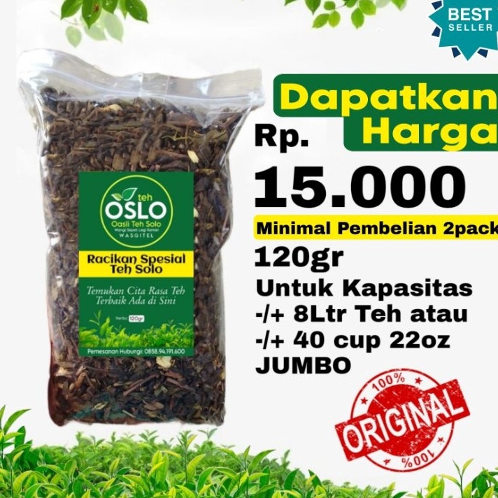 

Best Produk Racikan Teh solo brand Teh oslo 120gr Wangi Sepet Kentel 1 resep Biang teh solo ☍✭✽