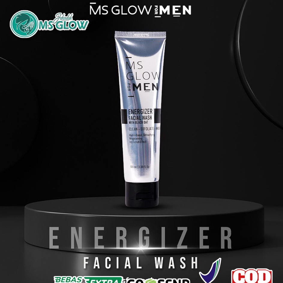 Best Produk FACIAL WASH MS GLOW MEN ORIGINAL - Sabun Wajah Pria Energizer Facial Wash MS Glow Men Bp