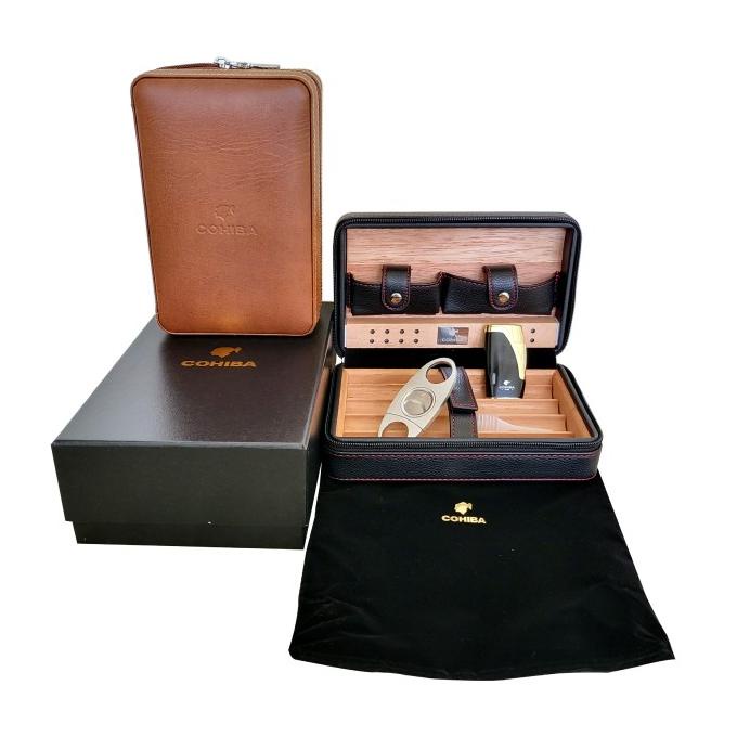 Humidor Leather Cigar Case - Tas Cerutu