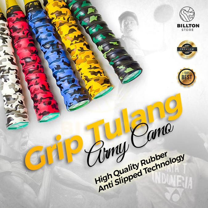 Grip Karet Raket Badminton / Grip Tulang Army Anti Licin Premium Murah