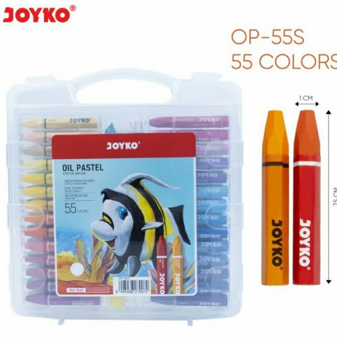 

Terbaru!! Crayon/Krayon Oil Pastel Joyko 55 Warna Baru|Kode 1335