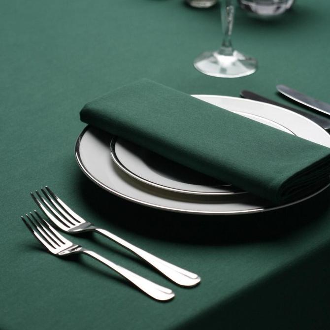 Taplak meja polos katun warna hijau tua napkin tapkin serbet makan