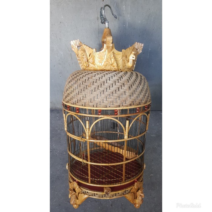 sangkar perkutut rajut ukir mahkota