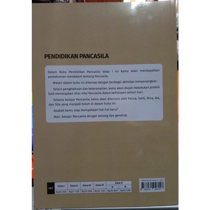 

Buku Pendidikan Pancasila Kelas 1 SD/MI kurikulum Merdeka Dikbud Best Seller