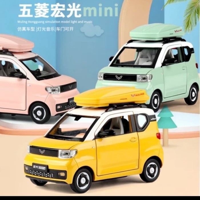 MINIATUR DIECASE MOBIL WULING MINI EV BAHAN METAL