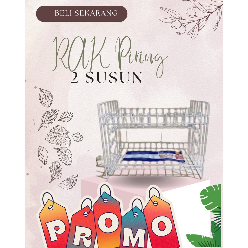 Rak piring besi 2 susun/rak piring wastafel