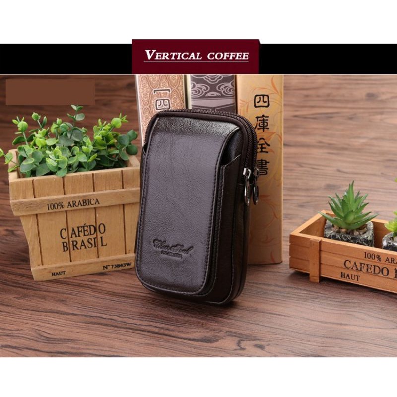 Dompet HP Pria Kulit Asli RZ61712 Dompet Hp Kulit Asli Import Pouch Pria Multifungsi Kulit Asli Impo