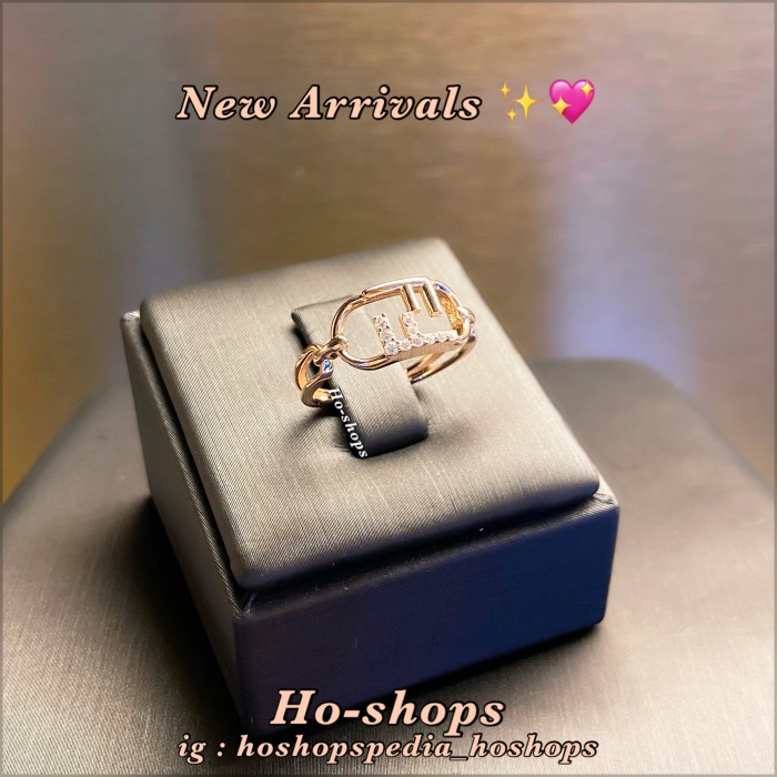 ✨Termurah Cincin Fashion Fendyyy Rosegold Kadar 750 Asli Emas Terbaru