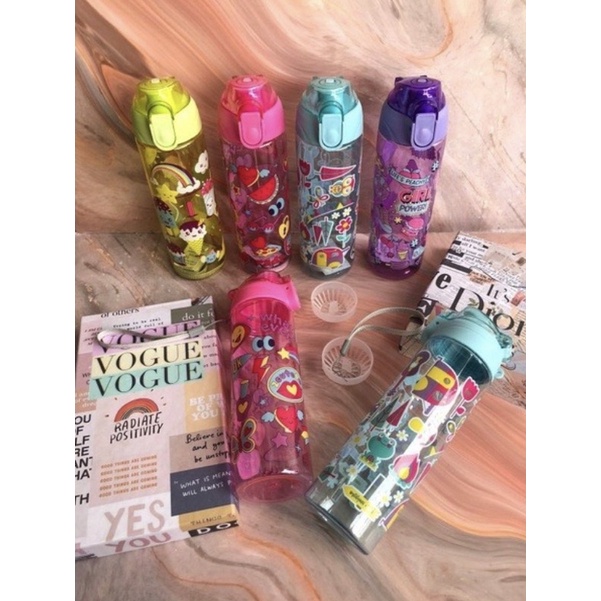 Botol Minum Motif Smiggle Colorful 600ml BPA FREE