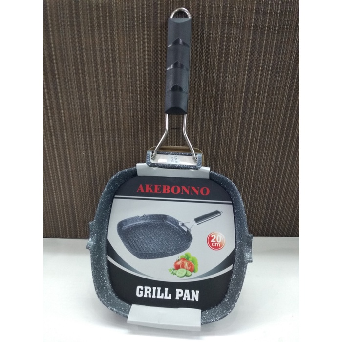 TERBARU 20cm Grill pan marble Akebono. /GRILL PEN/BAKARAN SATE/MULTI GRILL PEN