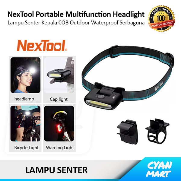 [New Ori] Lampu Senter Kepala Headlamp Nextool Outdoor Headlight Ipx4 Waterproof Berkualitas