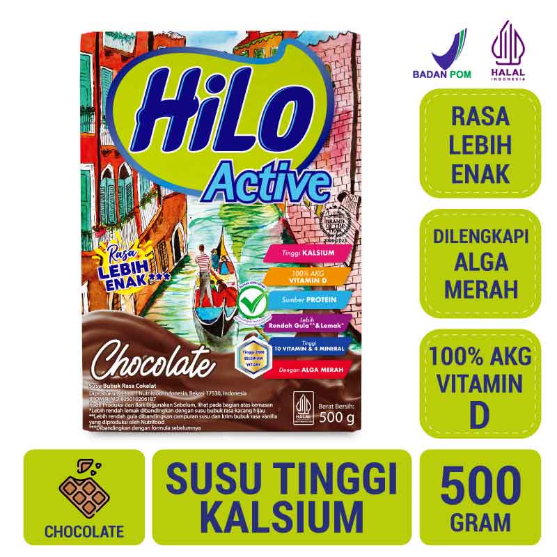

HiLo Active Chocolate 500g - Susu Tinggi Kalsium Lebih Rendah Lemak