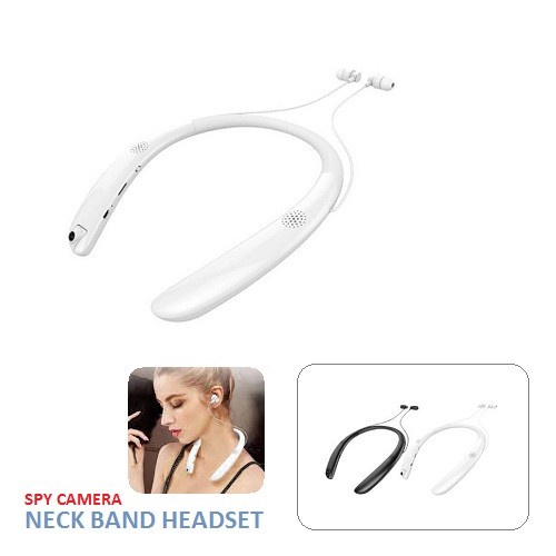 Terlaris Spy Camera Bluetooth Neck-Band Headset - Kamera Pengintai Earphone Mp3