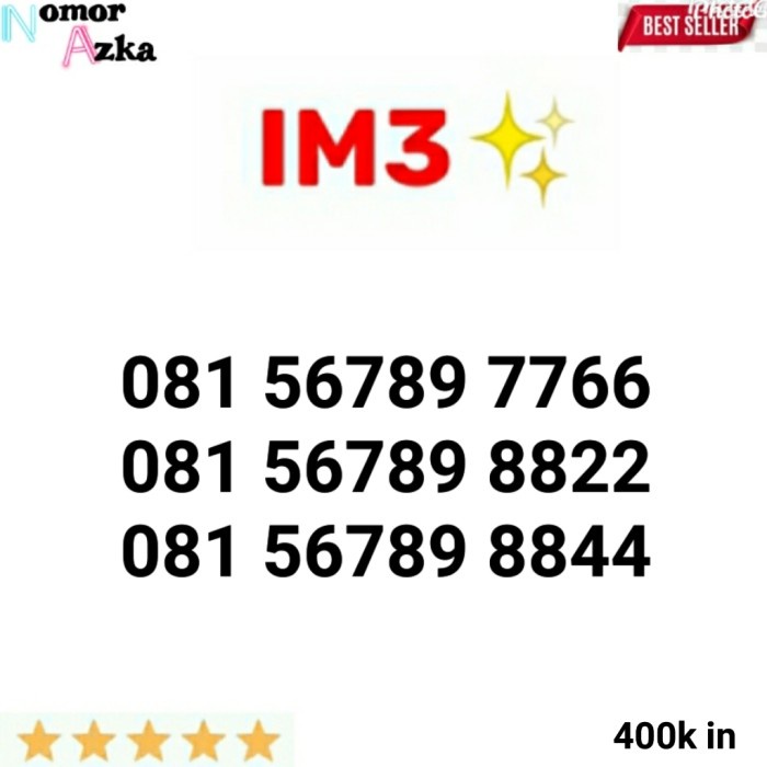[Ori] Nomor Cantik Im3 0856 Seri 56789 7766 Ain22 Berkualitas