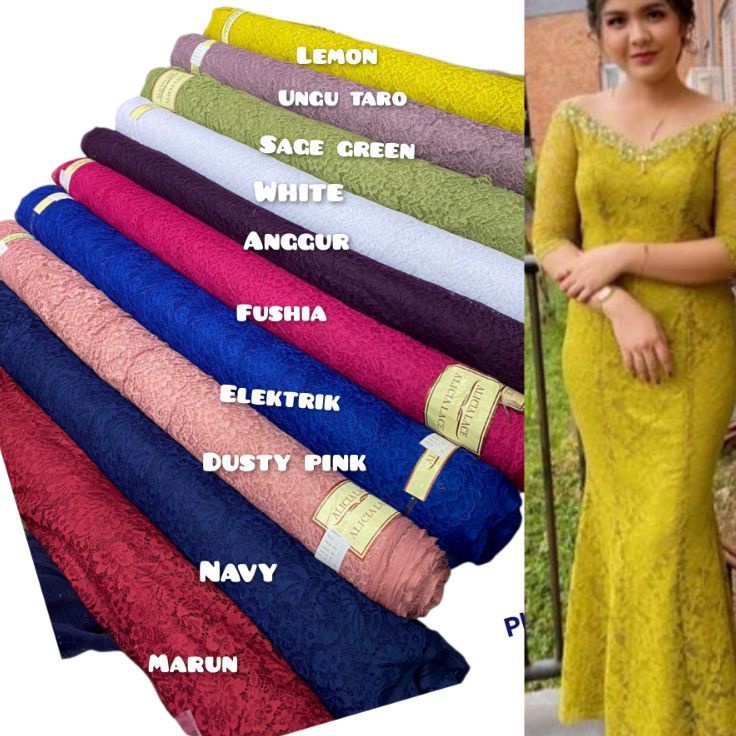 (93K⋆(۞ Kain Brokat Cord lace gliter Premium / Bahan Brukat Corneli gliter dan Non gliter VIF5]